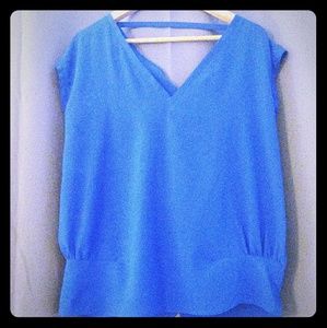 Blue short sleeve blouse